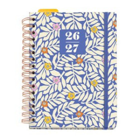 Agendas escolares AGENDA ESCOLAR (2026-27) MIQUELRIUS ANNE LEHMAN WIRE-O tapa EXTRA con GOMA PLUS 4º 170x218 D/P BLUE GARDEN