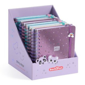 Agendas escolares AGENDA ESCOLAR (2026-27) MIQUELRIUS BACK2FUN WIRE-O tapa EXTRA con GOMA  155x180 D/P SURTIDO EXPOSITOR DE 9