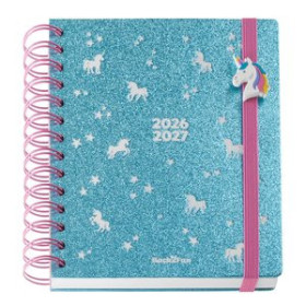 Agendas escolares AGENDA ESCOLAR (2026-27) MIQUELRIUS BACK2FUN WIRE-O tapa EXTRA con GOMA  155x180 D/P UNICORNIO