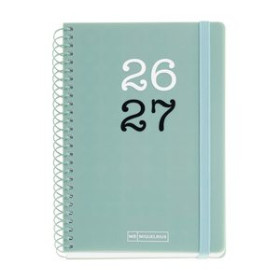 Agendas escolares AGENDA ESCOLAR (2026-27) MIQUELRIUS COLLEGE ESPIRAL tapa PP con GOMA ACTIVA 8º 117x174 S/V APAIS. VERDE