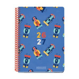 Agendas escolares AGENDA ESCOLAR (2026-27) MIQUELRIUS JUNIOR ESPIRAL tapa EXTRA PLUS 4º 150x213 S/V APAIS. CARS