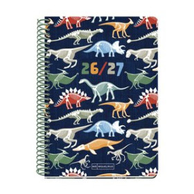 Agendas escolares AGENDA ESCOLAR (2026-27) MIQUELRIUS JUNIOR ESPIRAL tapa EXTRA PLUS 4º 150x213 S/V APAIS. DINOS