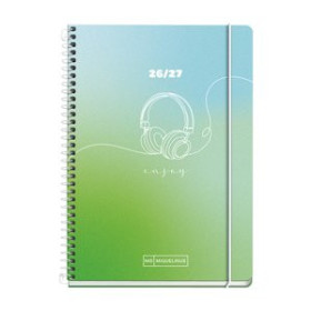 Agendas escolares AGENDA ESCOLAR (2026-27) MIQUELRIUS SCHOOL DESIGN ESPIRAL tapa EXTRA con GOMA ACTIVA 8º 117x174 D/P ENJOY