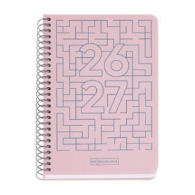 Agendas escolares AGENDA ESCOLAR (2026-27) MIQUELRIUS SCHOOL WRITE ESPIRAL tapa EXTRA ACTIVA 8º 117x174 D/P LAB ROSA