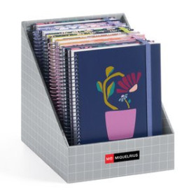 Agendas escolares AGENDA ESCOLAR (2026-27) MIQUELRIUS TEEN ESPIRAL tapa EXTRA con GOMA PLUS 4º SURTIDO EXPOSITOR DE 10