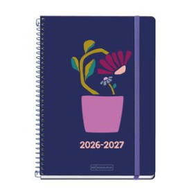 Agendas escolares AGENDA ESCOLAR (2026-27) MIQUELRIUS TEEN ESPIRAL tapa EXTRA con GOMA PLUS 4º 155x215 D/P FLOWER POT