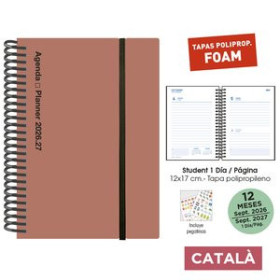 Agendas escolares AGENDA ESCOLAR (2026-27) SENFORT CATALAN STUDENT FOAM ESPIRAL tapa PP con GOMA 120x170 D/P SIENA