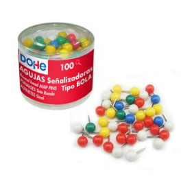 Agujas señalizadoras AGUJA SEÑALIZADORA PUSH-PIN DOHE BOLA CAJA de 100