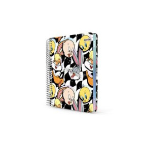 Blocs espiral tapa PP BLOC MOOVING PREMIUM tapa DURA 17x21.5cm 96h 80g CUAD.5x5 LOONEY TUNES SURTIDO (2 mod.)
