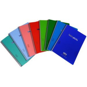 Blocs espiral tapa PP BLOC TAURO PLASTIC tapa PP Fº 80h CUADRIC.5x5 90g SURTIDO (8 col.)