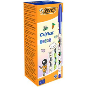 Bolígrafos BOLIGRAFO BIC CRISTAL KAWAII AZUL CAJA 20