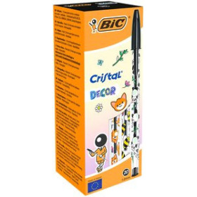 Bolígrafos BOLIGRAFO BIC CRISTAL KAWAII NEGRO CAJA 20