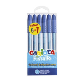 Bolígrafos BOLIGRAFO CARIOCA FIORELLA AZUL BLISTER de 5+1