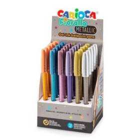 Rollers de tinta gel BOLIGRAFO CARIOCA FIORELLA GEL METALLIC EXPOSITOR de 30