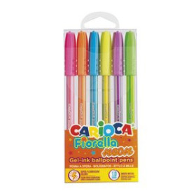 Rollers de tinta gel BOLIGRAFO CARIOCA FIORELLA GEL NEON BLISTER de 6