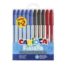 Bolígrafos BOLIGRAFO CARIOCA FIORELLA SURTIDO BLISTER de 8+2