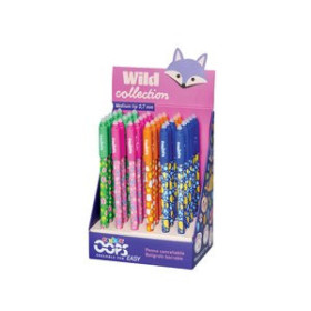 Rollers de tinta gel BOLIGRAFO CARIOCA WILD OOPS EXPOSITOR de 30