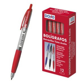 Bolígrafos retráctiles BOLIGRAFO DOHE RETRACTIL 1.0 mm ROJO