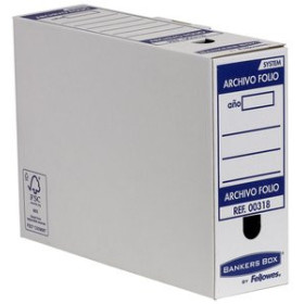 Archivo definitivo (cartón y PP) CAJA ARCHIVO DEFINITIVO CARTON FELLOWES BANKERS BOX Fº 100mm AZUL