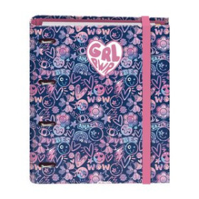 Carpebloc CARPEBLOC DOHE GIRL POWER A4 POLYFOAM 4 ANILLAS MIXTAS 35 mm con RECAMBIO 100hj. 90gr. CUADRIC.5x5 AZUL
