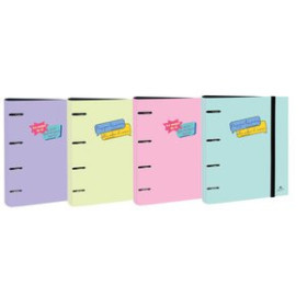 Carpebloc CARPEBLOC MARIOLA POLYFOAM A4 4 an. MIXTAS 40mm SIN RECAMBIO SURTIDO FRASES PASTEL (4 col.) EXPOSITOR de 12