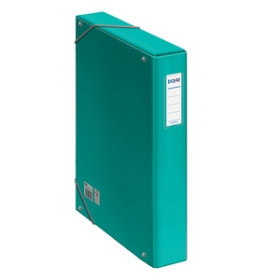 Carpetas de proyectos CARPETA de PROYECTOS DOHE CARTON A4 GOMAS 5 cm  (CON ETIQUETA) VERDE CLARO