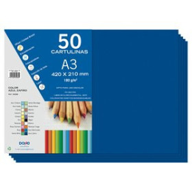 Cartulinas CARTULINA A3 DOHE 180g AZUL ZAFIRO PAQUETE de 50
