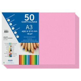Cartulinas CARTULINA A3 DOHE 180g ROSA CARMESI PAQUETE de 50
