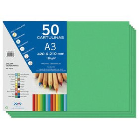 Cartulinas CARTULINA A3 DOHE 180g VERDE MIÑO PAQUETE de 50