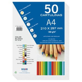 Cartulinas CARTULINA A4 DOHE 180g BLANCO PAQUETE de 50
