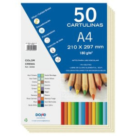 Cartulinas CARTULINA A4 DOHE 180g CREMA PAQUETE de 50