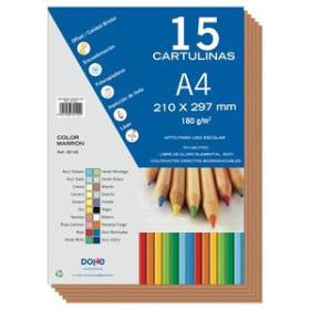 Cartulinas CARTULINA A4 DOHE 180g MARRON PAQUETE de 15