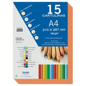 Cartulinas CARTULINA A4 DOHE 180g NARANJA PAQUETE de 15
