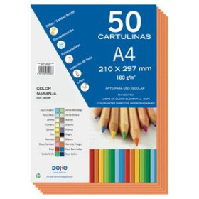 Cartulinas CARTULINA A4 DOHE 180g NARANJA PAQUETE de 50