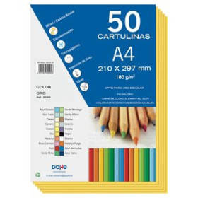Cartulinas CARTULINA A4 DOHE 180g ORO PAQUETE de 50