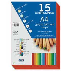 Cartulinas CARTULINA A4 DOHE 180g ROJO PAQUETE de 15