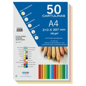 Cartulinas CARTULINA A4 DOHE 180g SURTIDO PASTEL PAQUETE de 50 (Crema