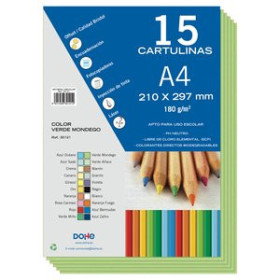 Cartulinas CARTULINA A4 DOHE 180g VERDE MONDEGO PAQUETE de 15