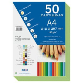 Cartulinas CARTULINA A4 DOHE 180g VERDE MONDEGO PAQUETE de 50