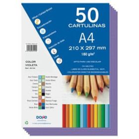Cartulinas CARTULINA A4 DOHE 180g VIOLETA PAQUETE de 50