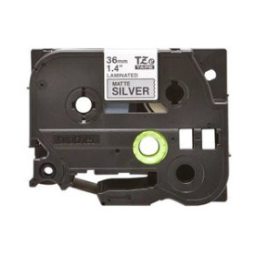 Cintas de rotular CINTA de ROTULAR BROTHER LAMINADA METALICA 8m  36mm NEGRO sobre PLATA