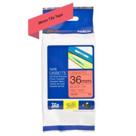 Cintas de rotular CINTA de ROTULAR BROTHER LAMINADA 8m 36mm NEGRO sobre ROJO