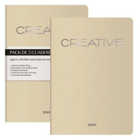 Cuadernos de notas CUADERNO DOHE CREATIVE A4 40h 90gr. LISO BEIGE PACK de 2