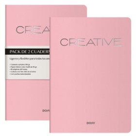 Cuadernos de notas CUADERNO DOHE CREATIVE A4 40h 90gr. LISO ROSA PACK de 2