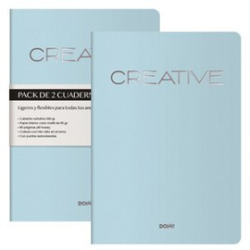Cuadernos de notas CUADERNO DOHE CREATIVE A4 40h 90gr. LISO TURQUESA PACK de 2