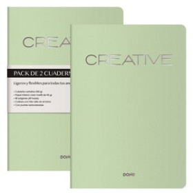 Cuadernos de notas CUADERNO DOHE CREATIVE A4 40h 90gr. LISO VERDE PACK de 2