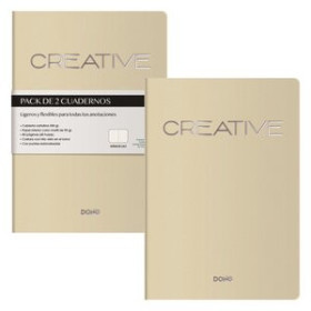 Cuadernos de notas CUADERNO DOHE CREATIVE A5 40h 90gr. LISO BEIGE PACK de 2