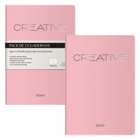 Cuadernos de notas CUADERNO DOHE CREATIVE A5 40h 90gr. LISO ROSA PACK de 2