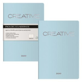 Cuadernos de notas CUADERNO DOHE CREATIVE A5 40h 90gr. LISO TURQUESA PACK de 2