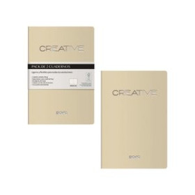Cuadernos de notas CUADERNO DOHE CREATIVE A6 40h 90gr. LISO BEIGE PACK de 2